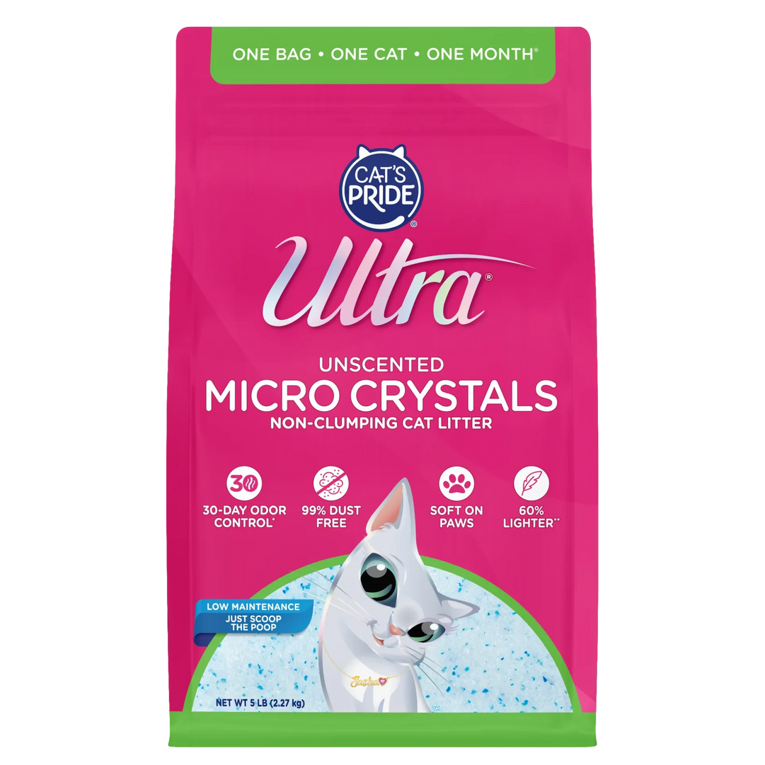 Cat's Pride Ultra Micro Crystals – Arena de Cristales sin Aroma para Gato (2.27 kg)