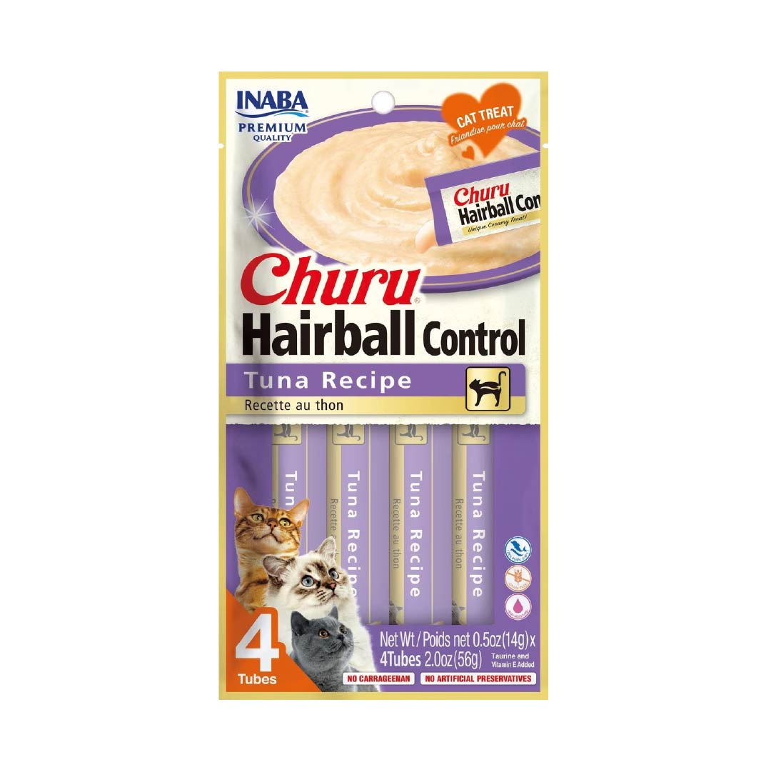 Churu Hairball – Caja con 6 Bolsas (4 tubos c/u) - Control de Bolas de Pelo