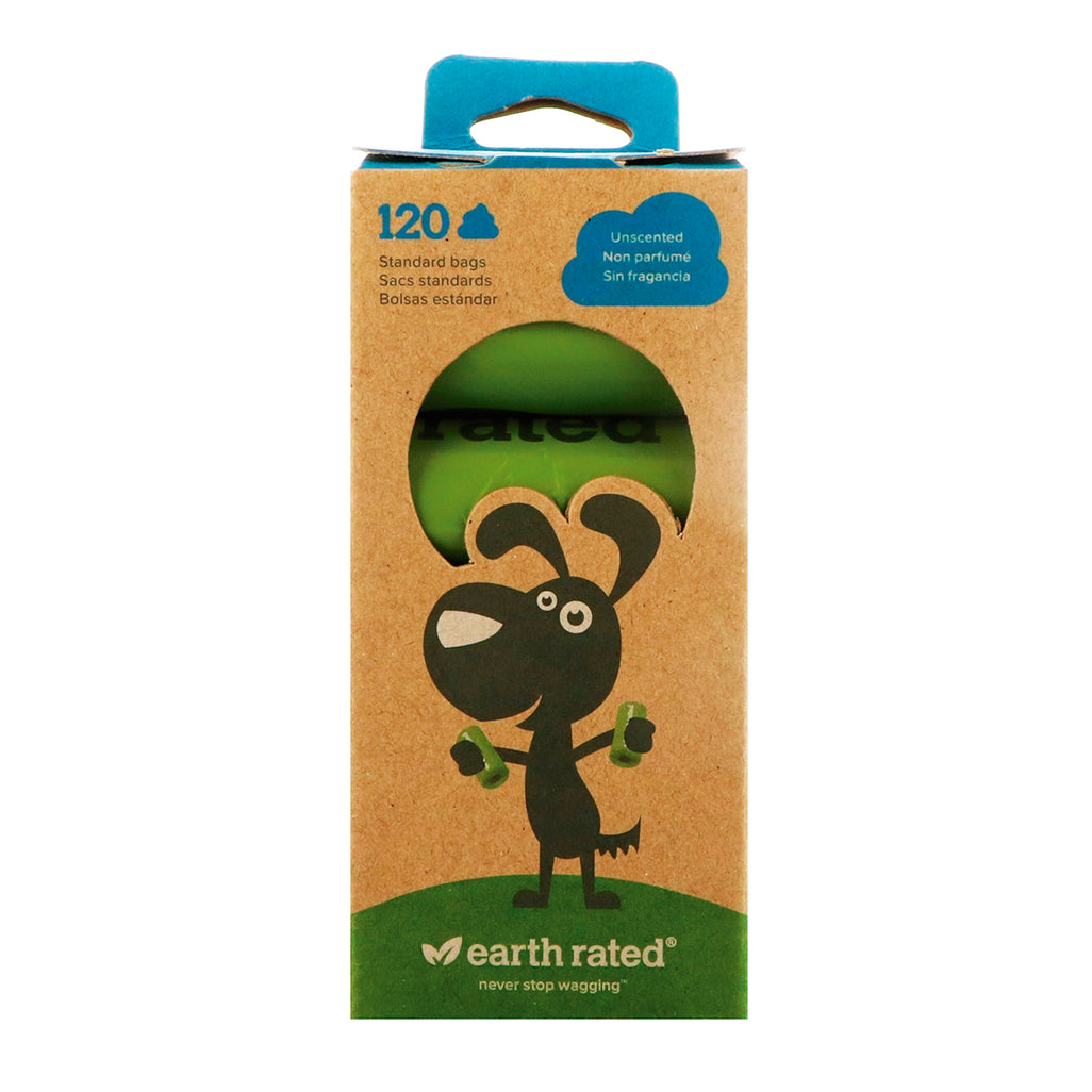 Earth Rated Bolsas para Excremento de Perros – 120 Bolsas en 8 Rollos sin Olor