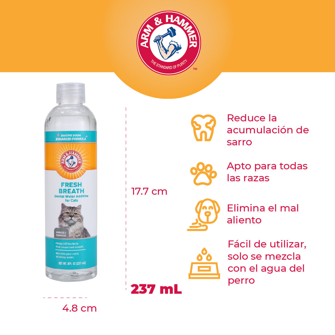 Arm & Hammer Enjuague Dental para Gato – 237 ml | Elimina Mal Aliento y Combate Sarro