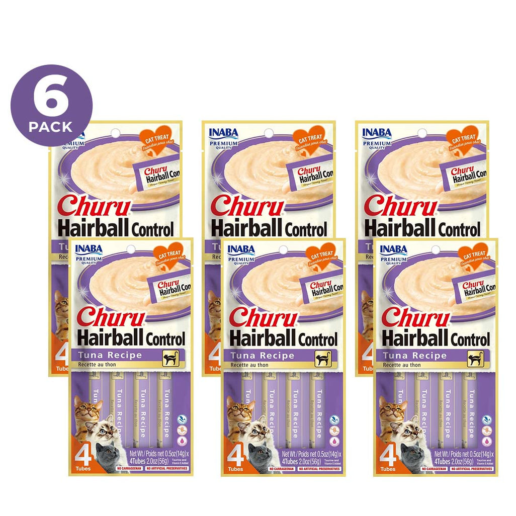 Churu Hairball – Caja con 6 Bolsas (4 tubos c/u) - Control de Bolas de Pelo