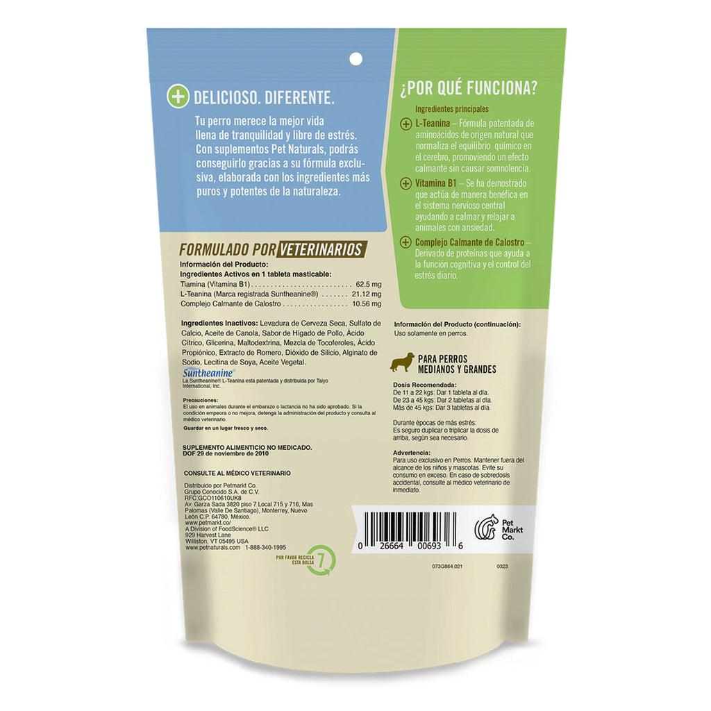 Pet Naturals Calmantes para Perros Medianos y Grandes – 67.2 g (21 Pastillas)