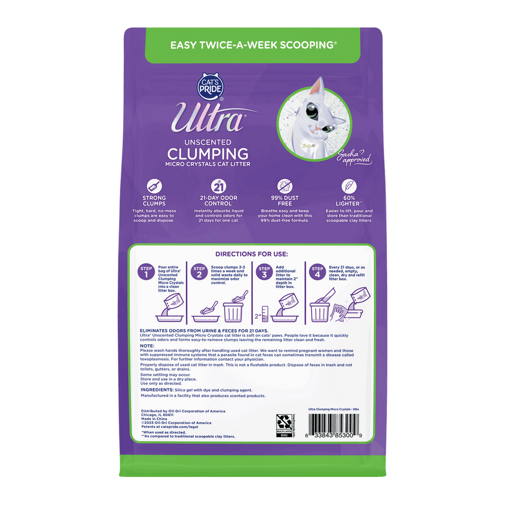 Cat's Pride Ultra Unscented – Arena Aglomerante sin Perfume, 2.27 kg