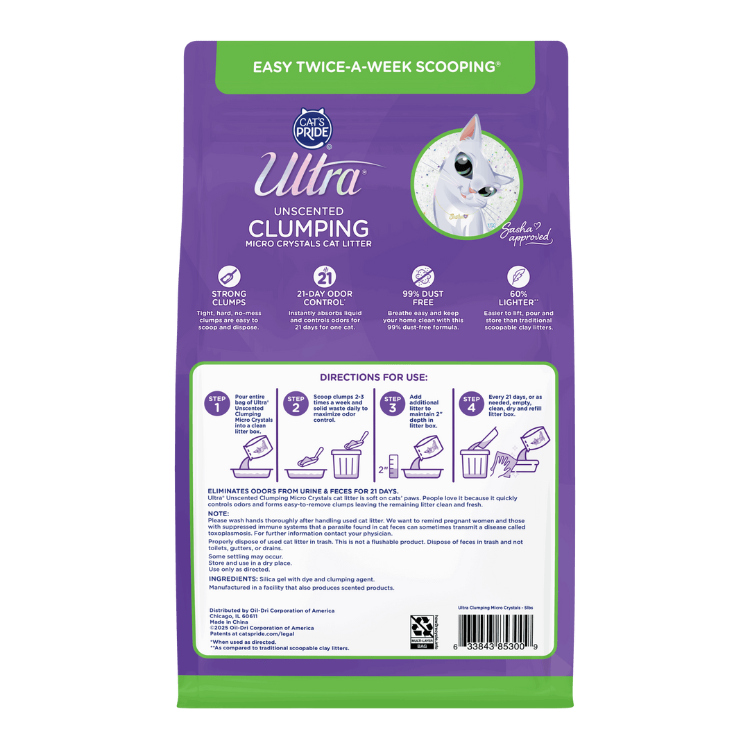 Cat's Pride Ultra Unscented – Arena Aglomerante sin Perfume, 2.27 kg